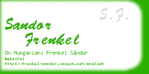 sandor frenkel business card